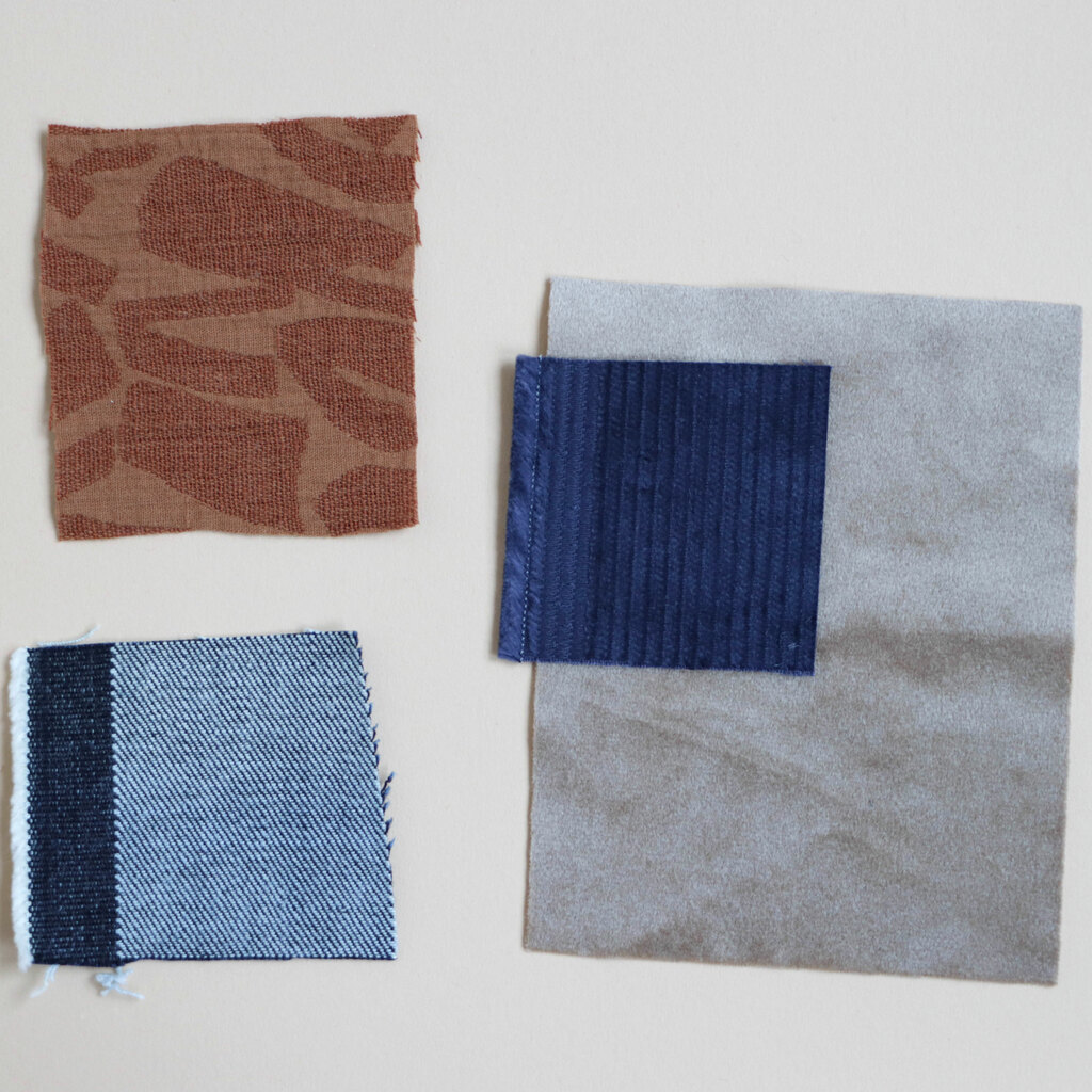 fabric swatches for jacquard, denim, corduroy, and velvet