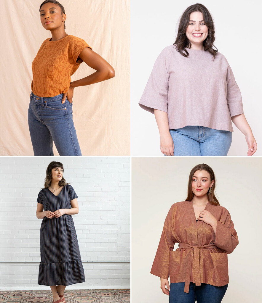 A collage of four Seamwork sewing patterns