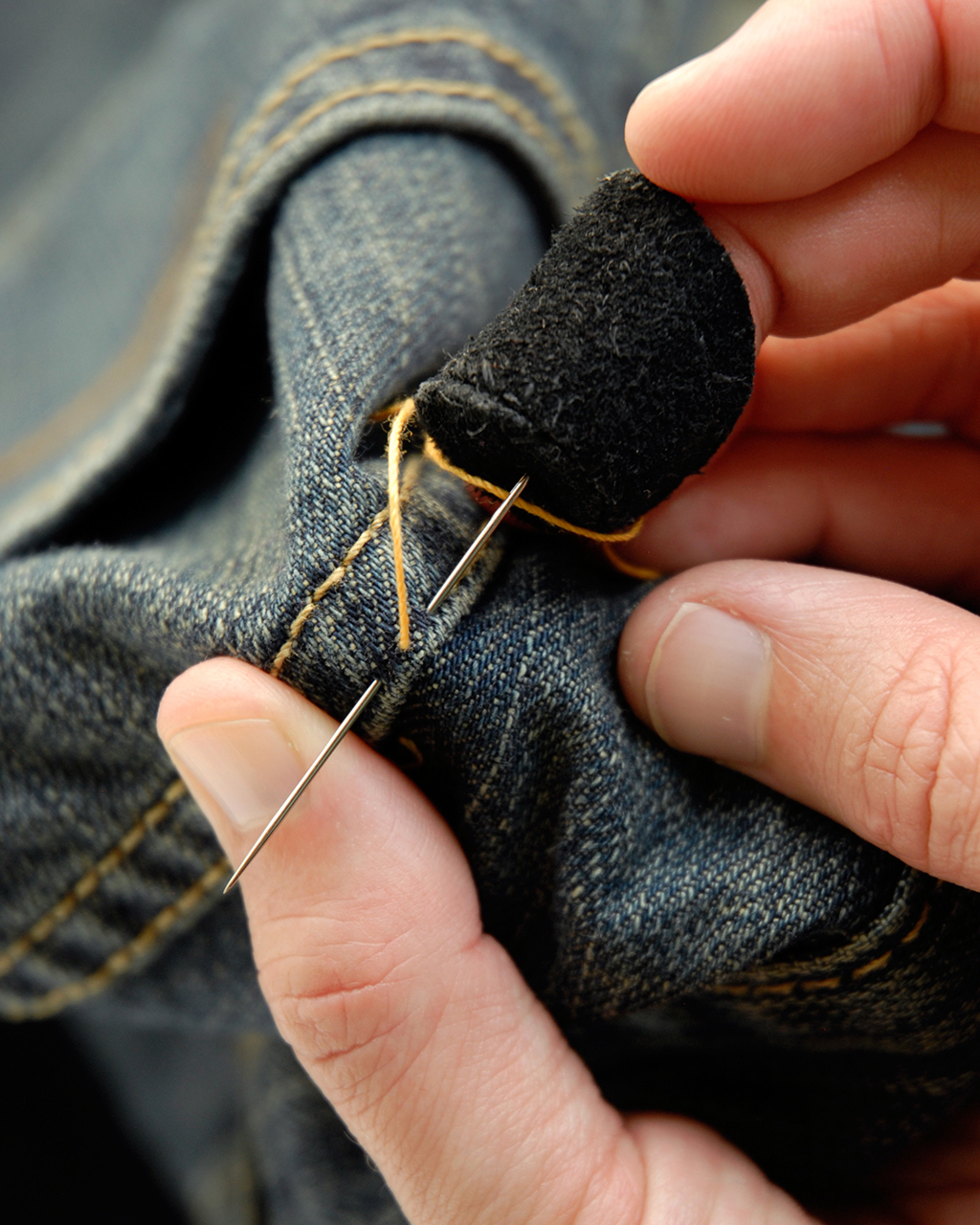 Leather Thimble - A Threaded Needle