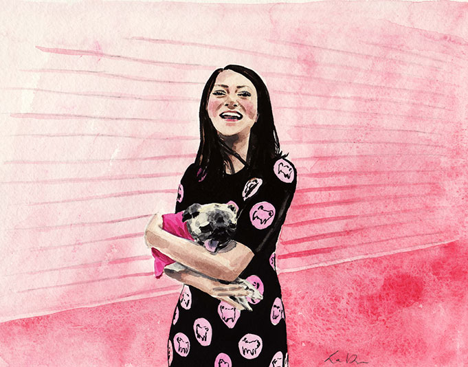girl-and-her-dog-against-pink