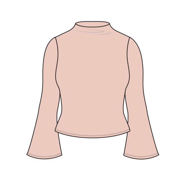 How to make a FLARE SHIRT TOP with BACK SLIT and TRUMPET SLEEVE