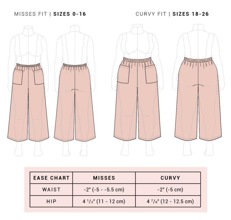 Pants with pockets and elastic waist sewing pattern, made-to