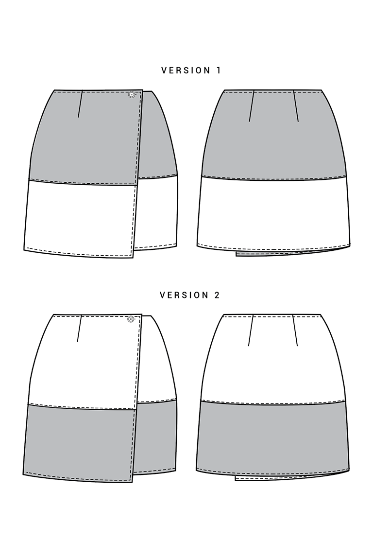 The Osaka Wrap Skirt Sewing Pattern, by Seamwork