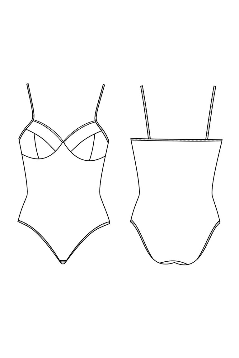 The Ariane Bodysuit Sewing Pattern, by Seamwork