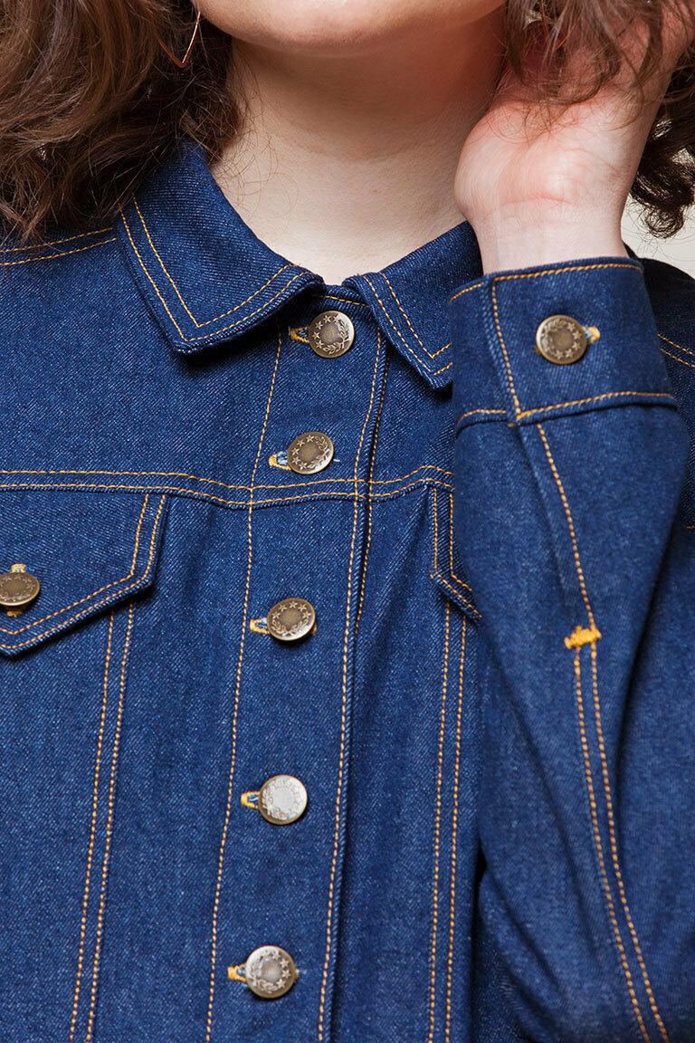 Denim Jacket With Shaped Yoke - Sewing Pattern #5489. Made-to-measure sewing  pattern from Lekala with free online download.