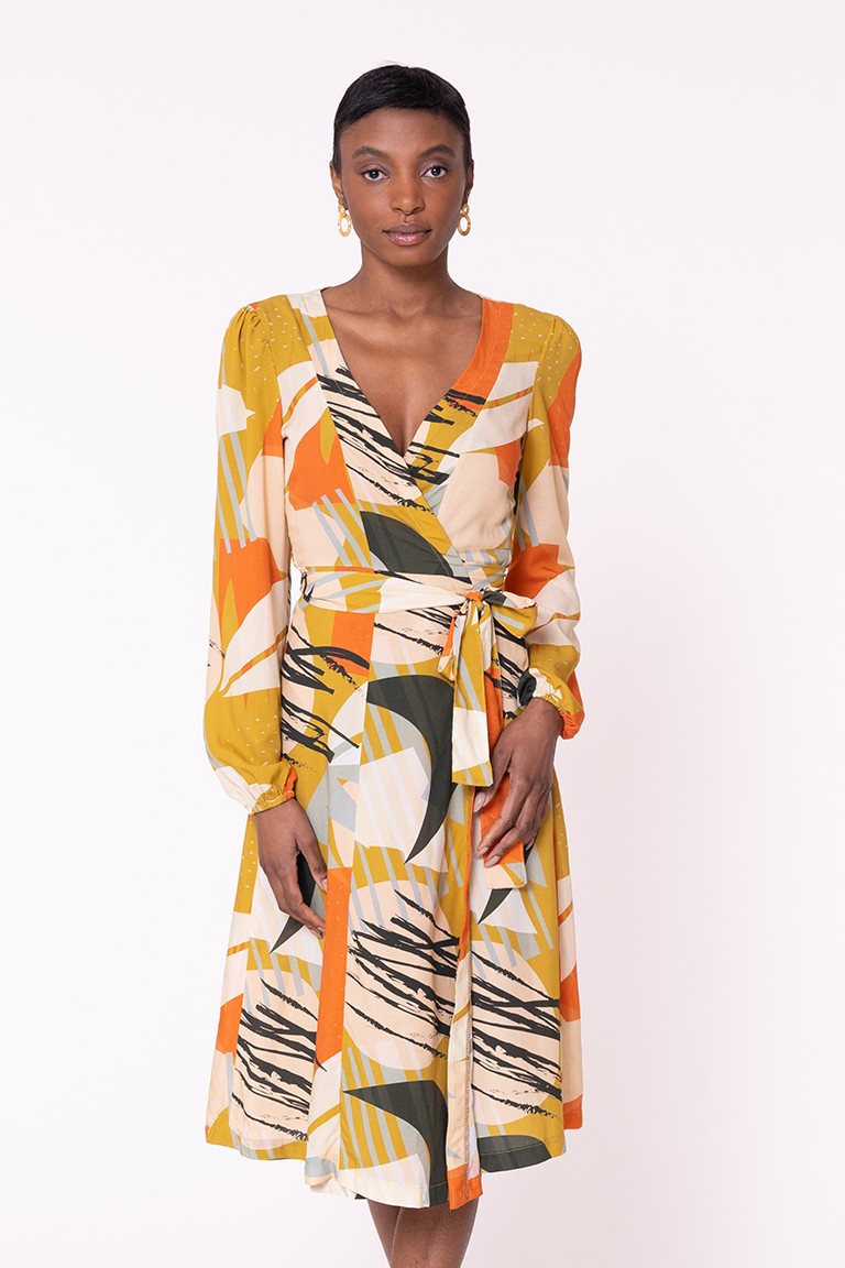 The Taylor Wrap Dress Sewing Pattern, by Seamwork