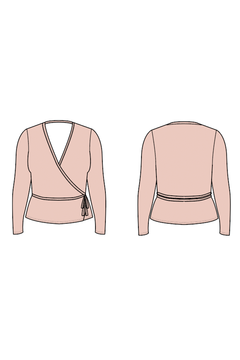 The Farah wrap top sewing pattern, by Seamwork