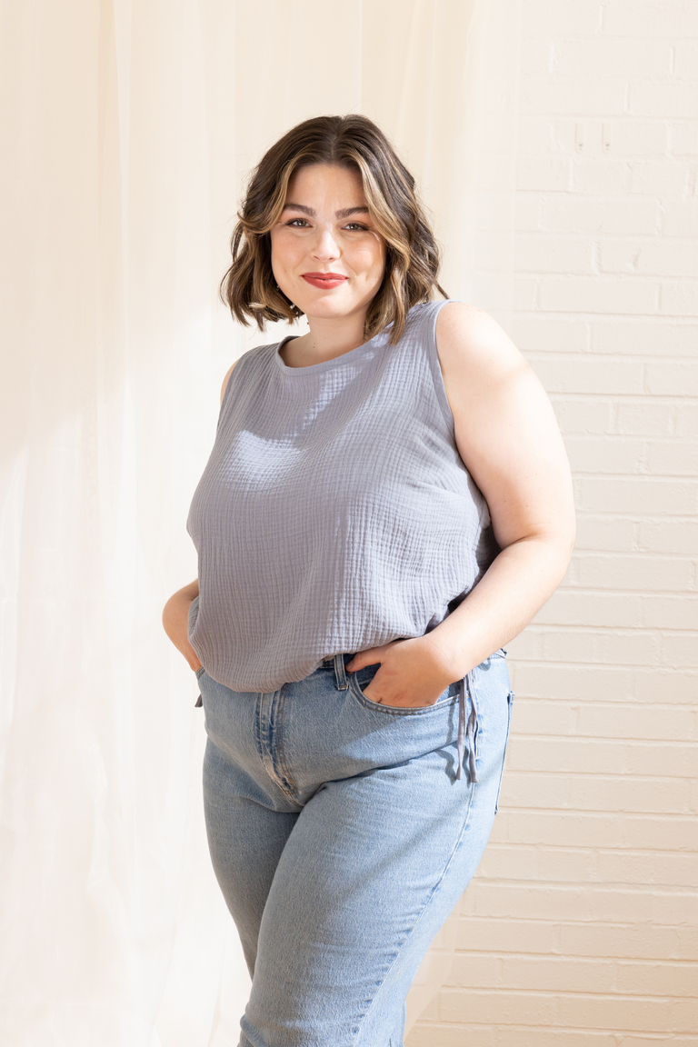The Riley top sewing pattern, by Seamwork